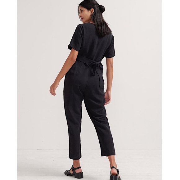 HATCH The Noelle Jumpsuit Maternity Linen Blend Black - Picture 4 of 16